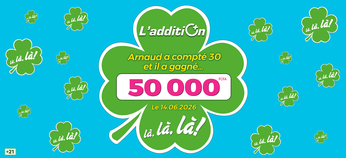Arnaud a compté 30 et a gagné 50 000 FCFA sur iziloto.cm